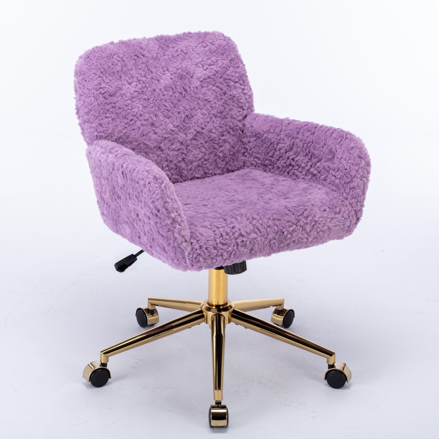 Faux Fur Swivel Office Chair – Violet