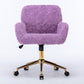 Faux Fur Swivel Office Chair – Violet