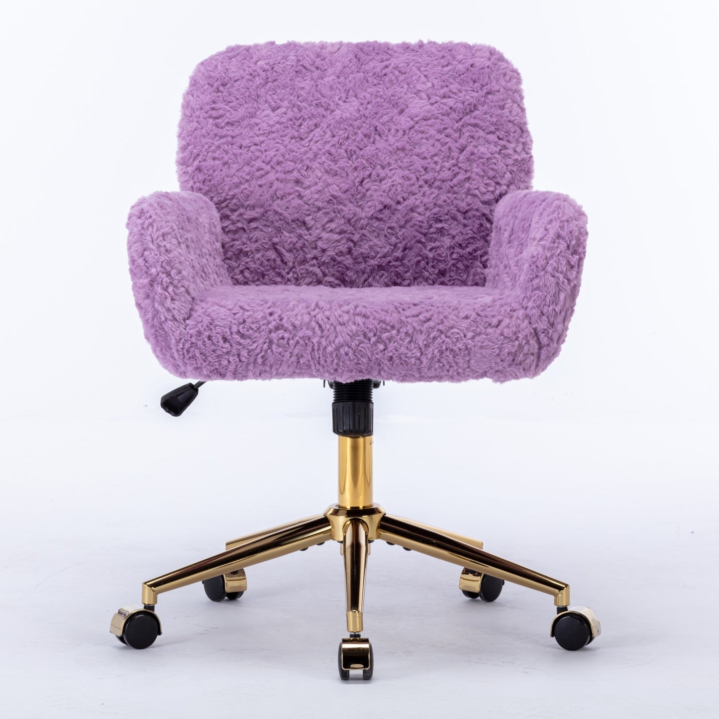 Faux Fur Swivel Office Chair – Violet