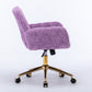 Faux Fur Swivel Office Chair – Violet