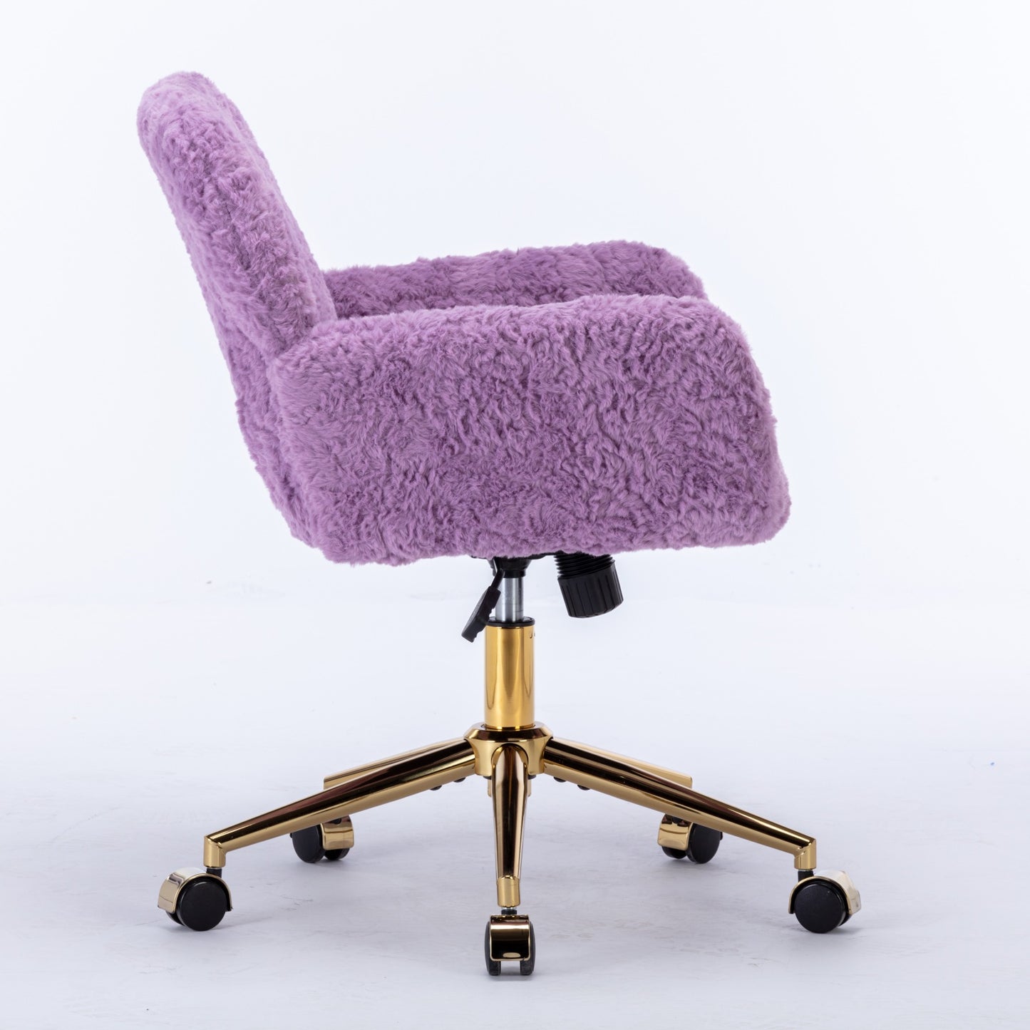 Faux Fur Swivel Office Chair – Violet