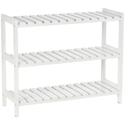 3-Tier Wooden Shoe Rack – White