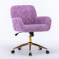 Faux Fur Swivel Office Chair – Violet